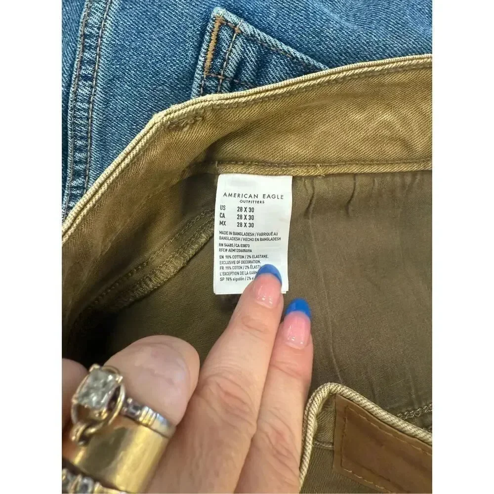 American Eagle Brown Wash Airflex + Skinny Jeans sz 28X30 EUC